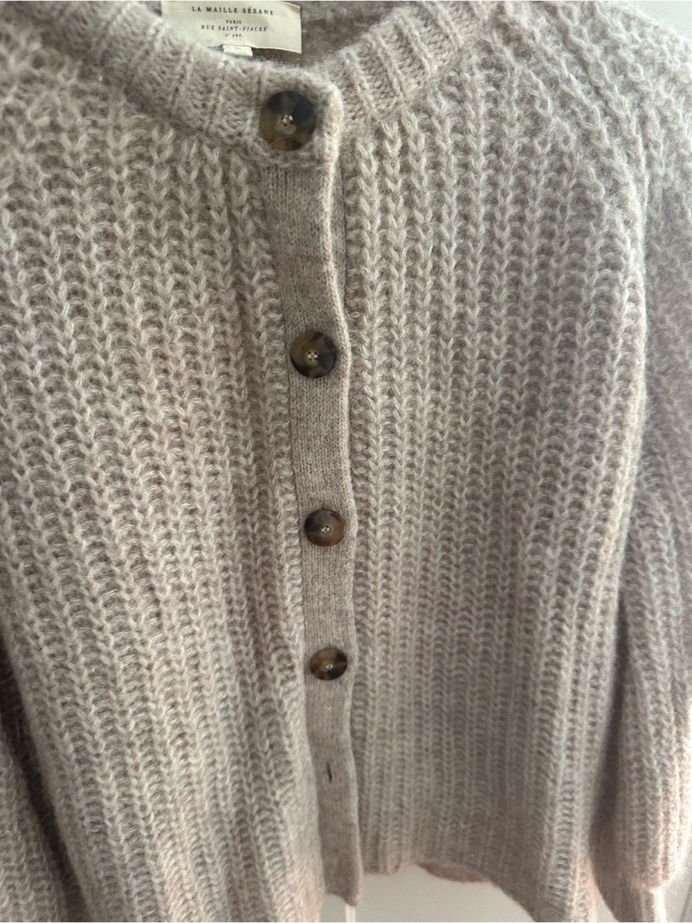 Sezane Women's oatmeal Button-Front Cardigan Sweater! - Picture 3 of 6